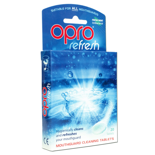 OPRO Refresh Mouth Guard Cleaner ~ Gumshields Sports Guards 20 Cleaning Tablets
