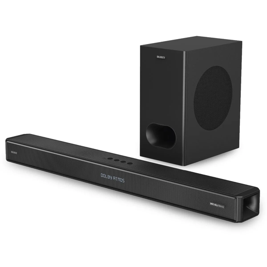 Majority Sierra Plus True Dolby Atmos 2.1.2 400W Soundbar With Up Firing Speakers And Wireless Sub Black