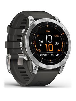 Garmin Epix Premium Active Smartwatch - Slate And Stainless Steel With Black Silicone Band