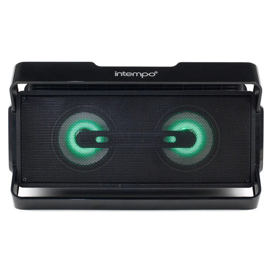 Intempo LED Bluetooth Boombox Speaker for iPhone, Android and Other Smart USB Devices - Black