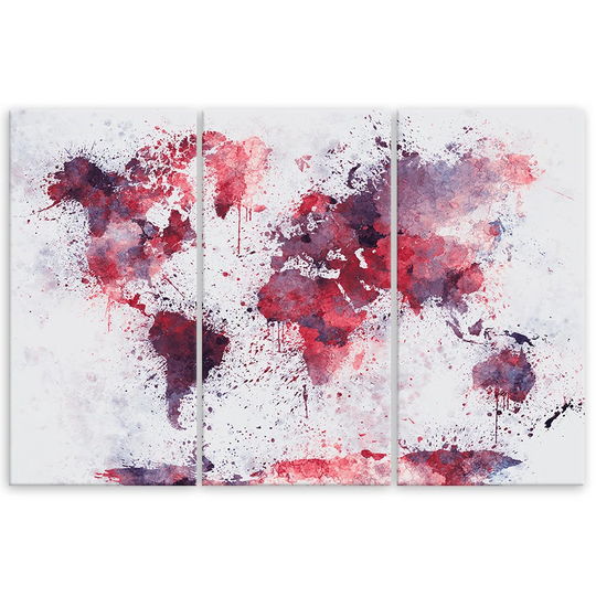 Canvas Print World Map Red