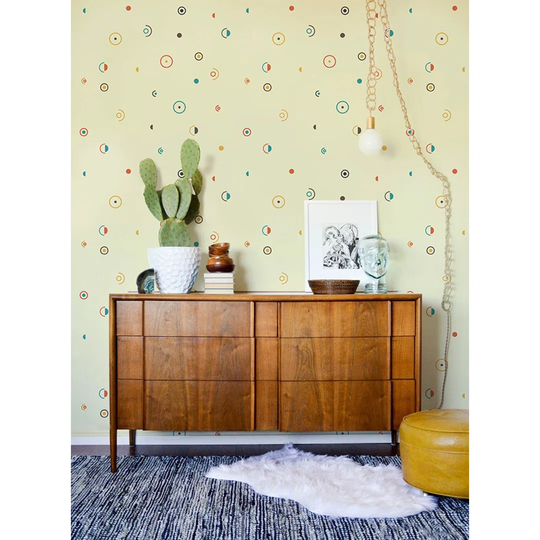 Jeniece Retro Circles Abstract Geometric Wallpaper