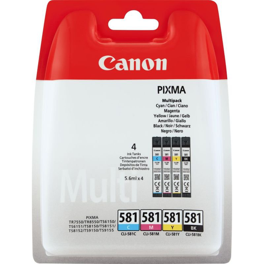 Canon CLI-581 BK/C/M/Y Ink Cartridge Multi Pack