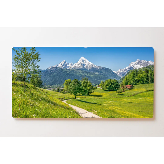 Backlight Motive Wall Picture Meadow Mountains Magnetic Cork Board