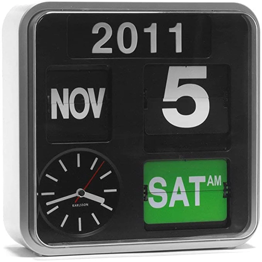 Digital Quartz Alarm Tabletop Clock in Black