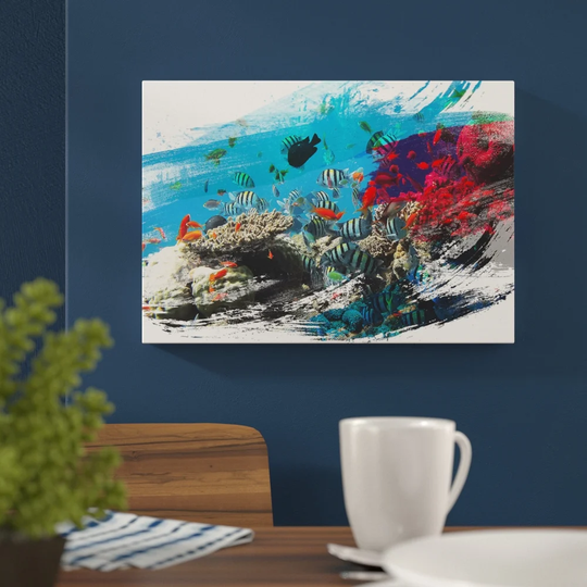 'Fish Coral Reef' Graphic Art Print Poster