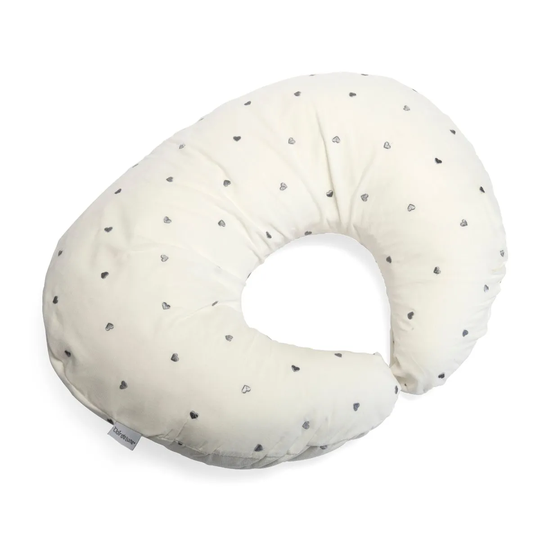 Clair de Lune Lullaby Hearts Nursing Pillow - Cream/White