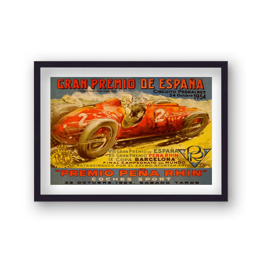 Vintage Car Racing Advertising Print Spanish Gran Premio De Espana