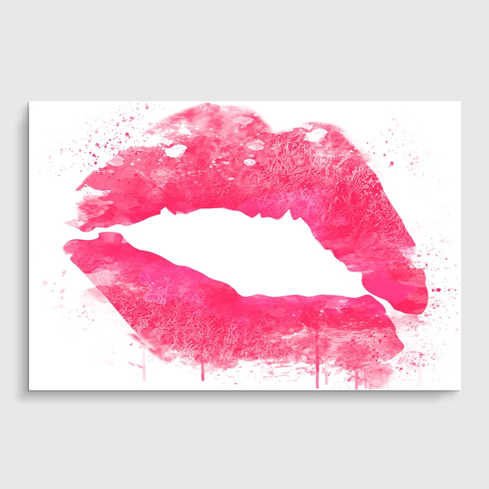 'Hot Pink Lips Kiss' Graphic Art Print Poster