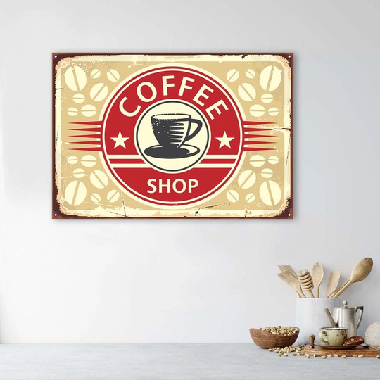 Canvas Print Coffee Retro Sign