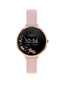 Radley Series 3 Mini Display Black And Rose Gold Dog Dial Pink Strap Ladies Smart Watch