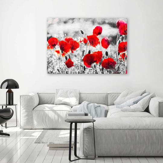 Canvas Print Poppies Flowers Red Nature
