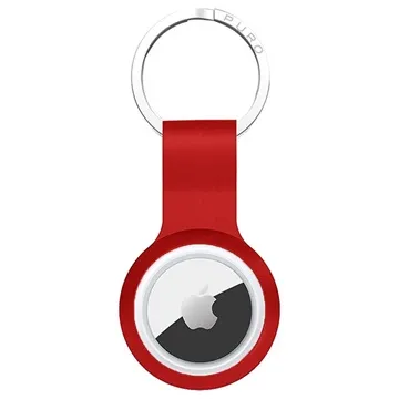 Puro Icon Apple AirTag Silicone Case with Keychain - Red