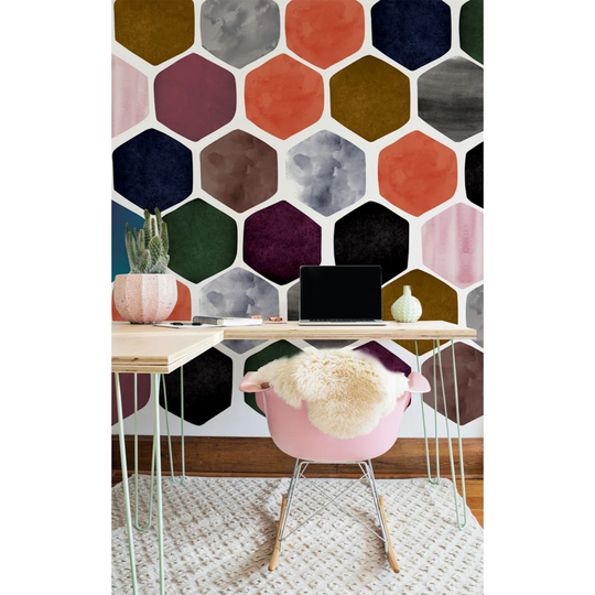 Ailea Honeycomb Hexagon Wallpaper