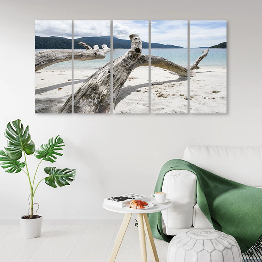 Canvas Print Sea Sand Beach Tree