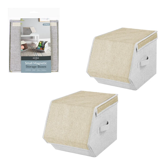 Anika 2 pack Small Magnetic Storage Box - Cream