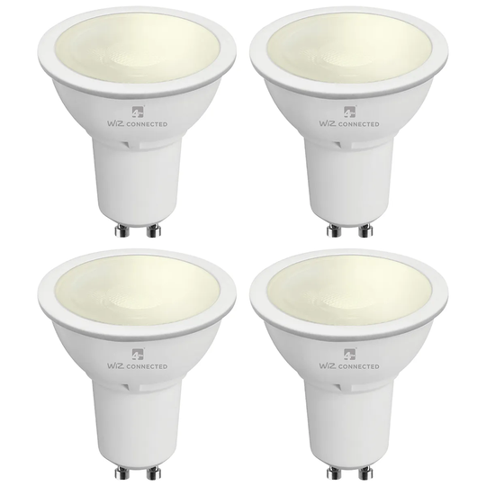 4lite WiZ Connected LED Smart GU10 Bulb Wifi Warm White & Dimmable - 4 Pack