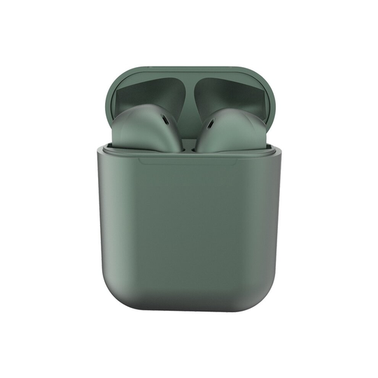 (Dark Green) InPods 12 TWS Bluetooth Earphones Touch Control Metallic Matte Plating