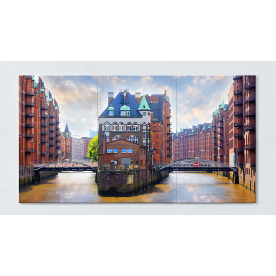 Speicherstadt Motif Magnetic Wall Mounted Cork Board