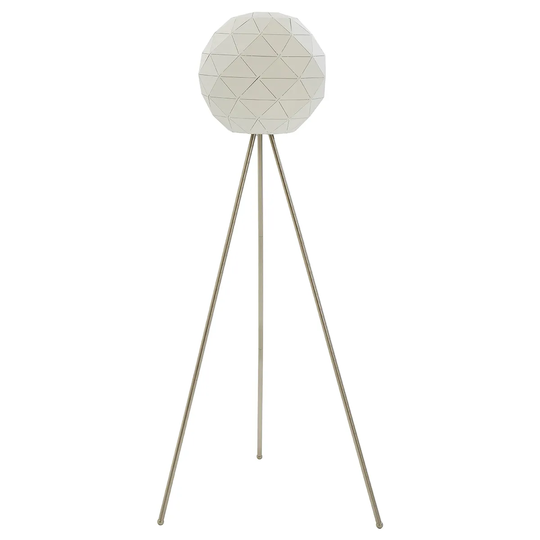 Premier Housewares Mateo Geometric Floor Lamp with Steel Base - White