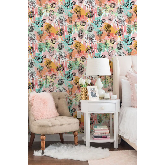Walllpaper Roll 416X254cm Mural Decoration Wallpaper Material With Print Kitchen Livingroom Bedroom - Plants Cacti Cactus