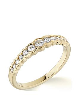 Love DIAMOND 9ct Yellow Gold 0.33ct Graduated Diamond Eternity Ring, Yellow Gold, Size J, Women