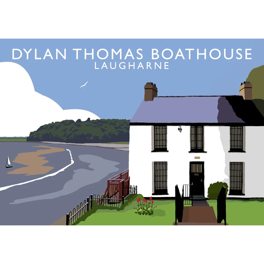 'Dylan Thomas Boathouse' by Richard O'Neil Graphic Art