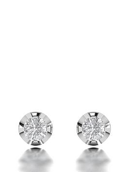 Love Diamond 9Ct White Gold 0.60Ct Diamond Stud Earring