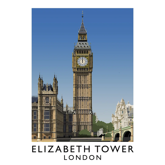 Elizabeth Tower 1 by Richard O'Neil - Graphic Art Print on Paper