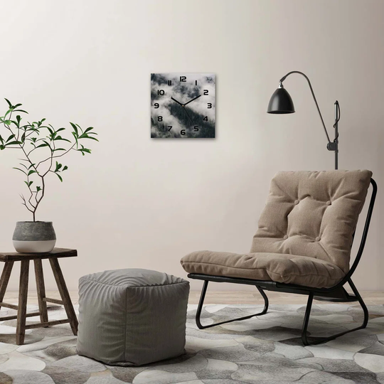 Fog over the Forest Silent Wall Clock