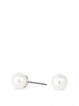Jon Richard 8Mm Ball White Pearl Post Earrings