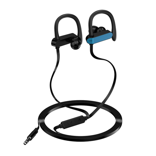 2 Pcs 3.5mm Ear Hook Earphones Anti-drop Wired Portable Sport Earbud With Mic