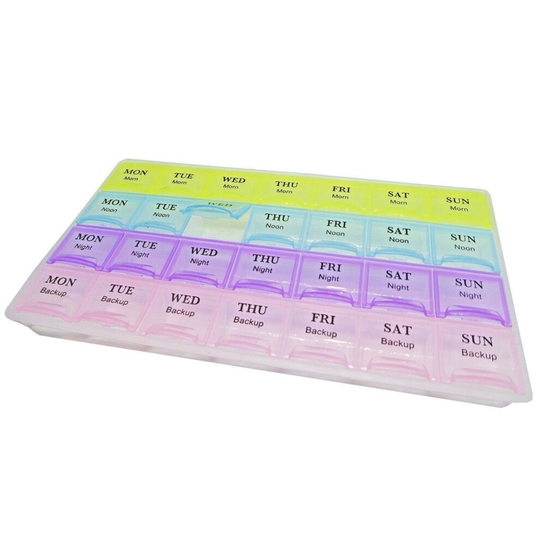 (4 Rows) Pills box 7 Days Tablet Medicine Storage Organizer