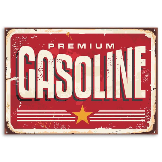 Canvas Print Retro Sign Gasoline