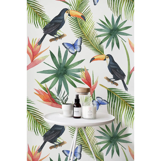 Walllpaper Roll 250X250cm Kitchen Livingroom Bedroom Mural Decoration Wallpaper Material With Print - Toucan Floral