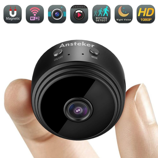 Mini Spy Camera, Ansteker WiFi Hidden Camera Wireless HD 1080P with Motion Detection Night Vision Indoor Security Cameras, Nanny Baby Pet Cam for...
