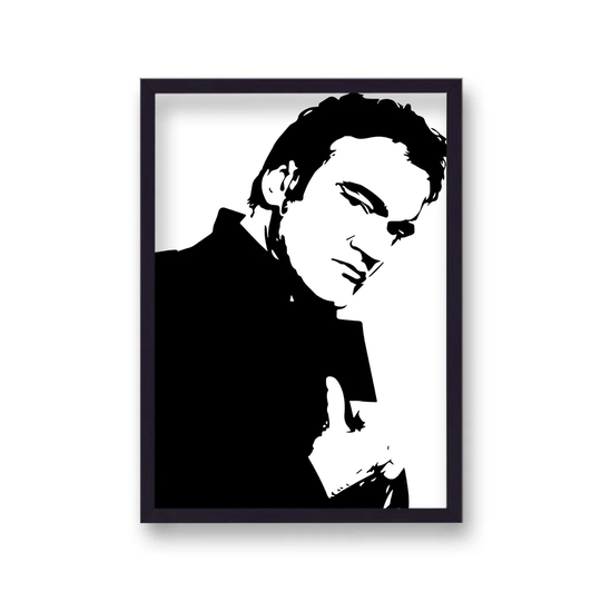 Iconic Black on White Quentin Tarantino by Vouvart - Picture Frame Graphic Art