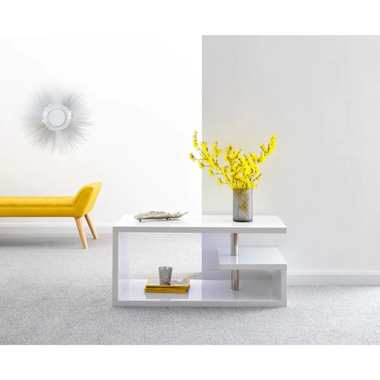 Polar High Gloss Led Coffee Table White