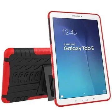 Samsung Galaxy Tab E 9.6 T560, T561 Anti-Slip Hybrid Case - Black / Red