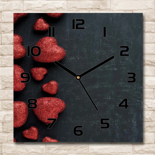 Hearts on the Blackboard Silent Wall Clock