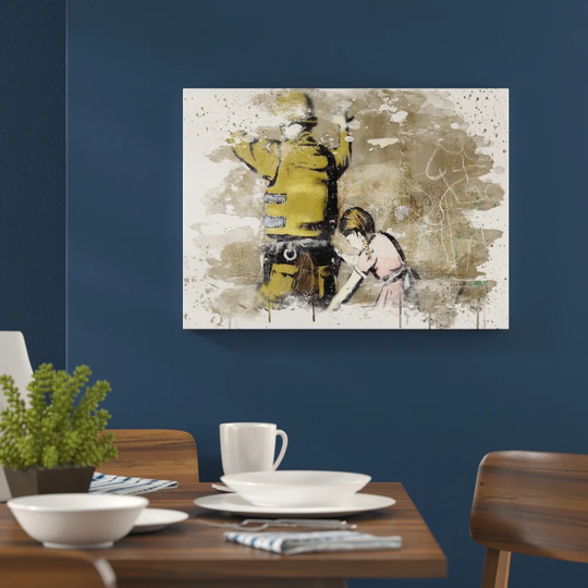 'Banksy Israel Girl Pat Down Graffiti Wall Art' Graphic Art Print Poster