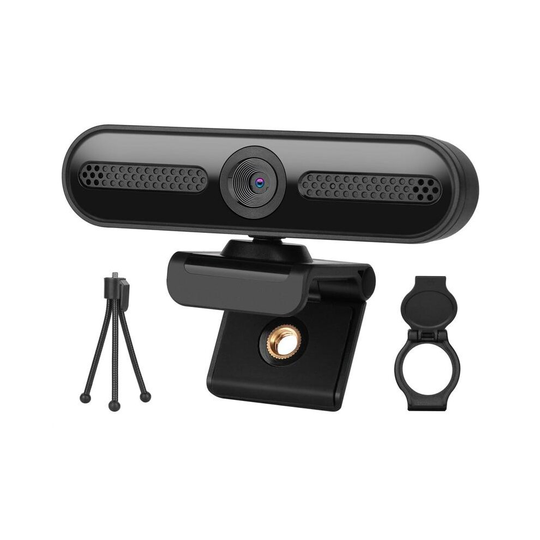 W4D Webcam Real 2K UHD 2560*1440P 400W Pixels Wide Angle Camera with 2 Microphones and Tripod for Video Conference