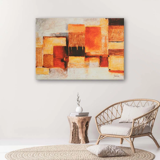 Canvas Print Abstract Orange As Painted