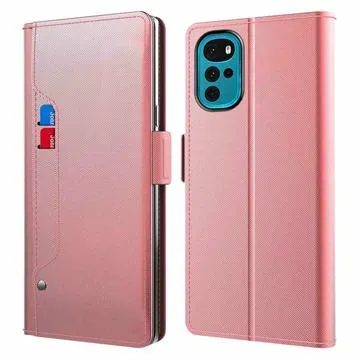 Makeup Mirror Motorola Moto G22 Flip Case - Rose Gold