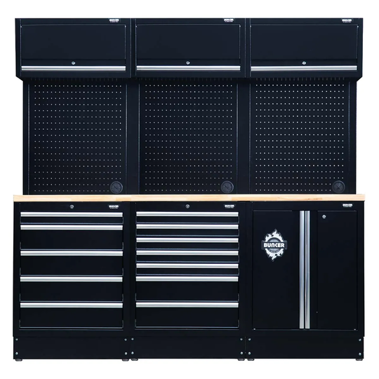 Bunker Modular Storage Combo With Hardwood Worktop (14 Piece)