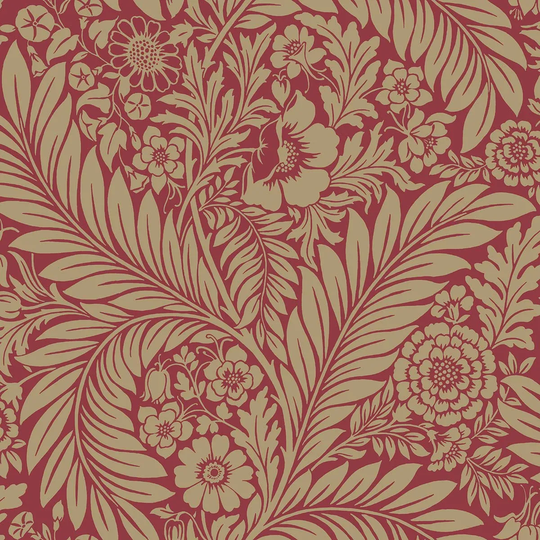 Belgravia Decor Florence All Over Leaf Red Wallpaper