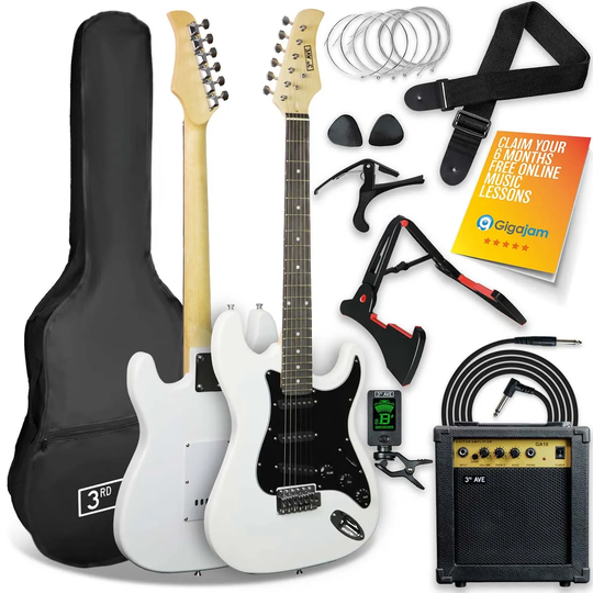 3rd Avenue Electric Guitar Pack - White