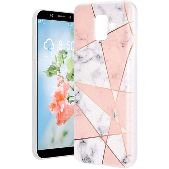 TPU Silicone Case for Samsung A6 Rubber Back Cover, Soft Phone Case for Samsung Galaxy A6 2018 Clear Transparent Case with Marble Pattern Colorful