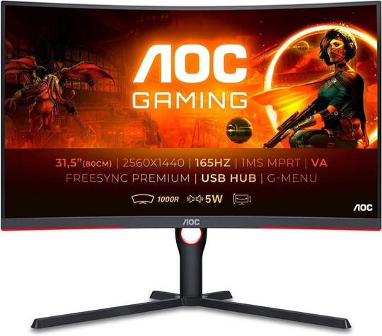 AOC CQ32G3SU/BK 32" VA 165Hz 1ms Gaming Monitor