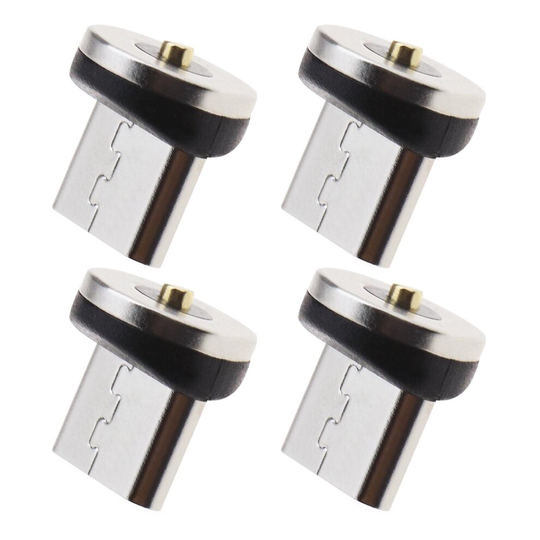 4x Magnetic Charging USB Cable Connectors Plugs 360 Rotating Micro USB Adapter